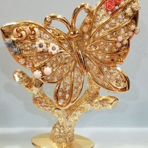 Vintage Earring Lot With Butterfly Earring Tree